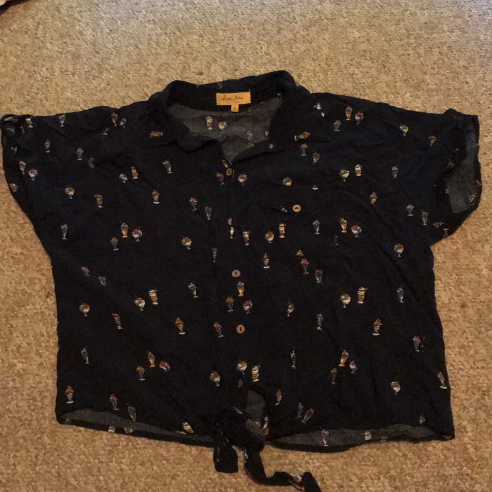 Ice cream printed button down